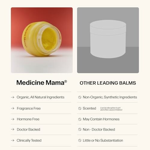 Comparison between Medicine Mama balm and other leading balms.